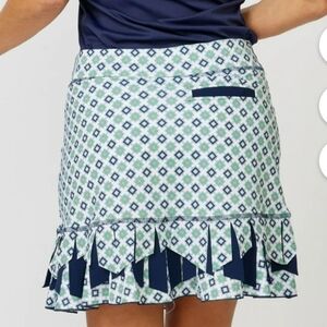 Sofibella golf skirt Royalty 18" Skort Womens sz MEDIUM green navy